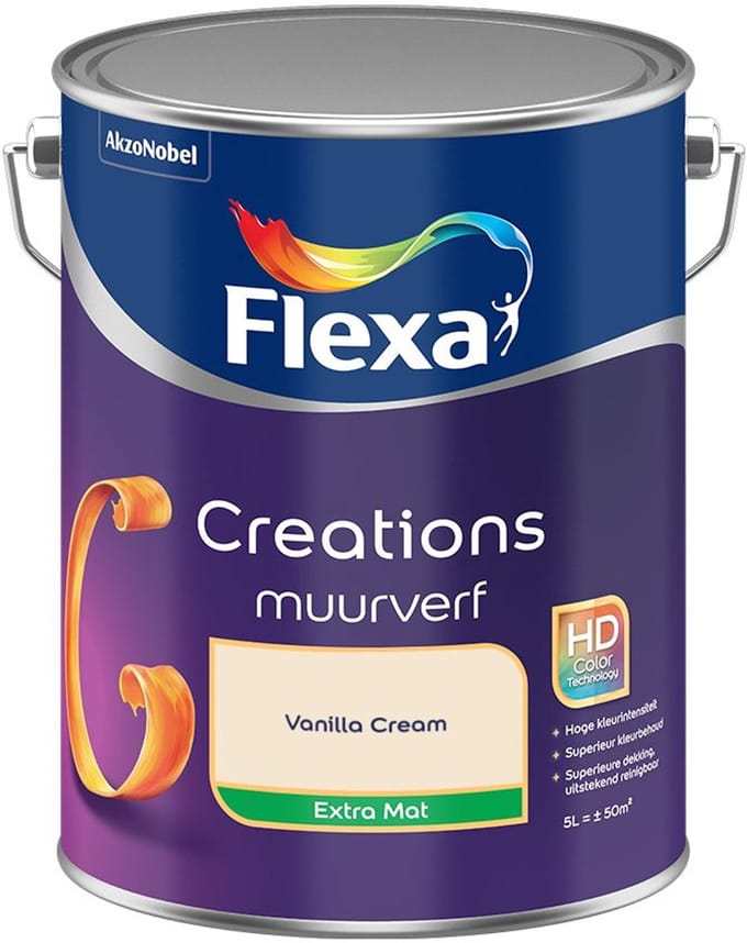 Flexa - Creations Muurverf Extra Mat - Vanilla Cream - Mengverf - 5 L