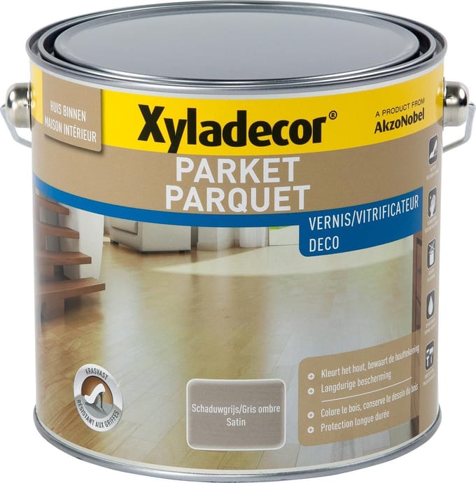 Xyladecor Parket Vernis Deco Satin Schaduwgrijs 2,5 L