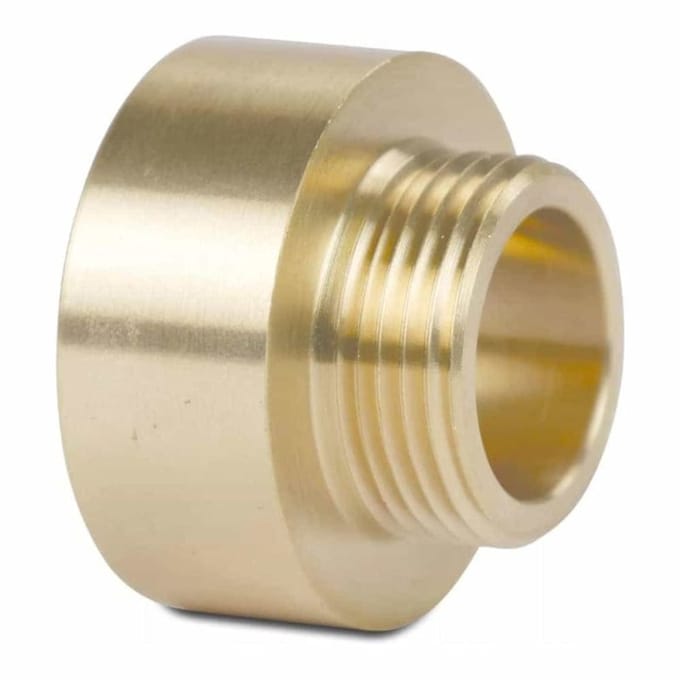 Messing Dubbele Nippel 1/2" IG x 3/8" AG - Schroefdraad Fitting