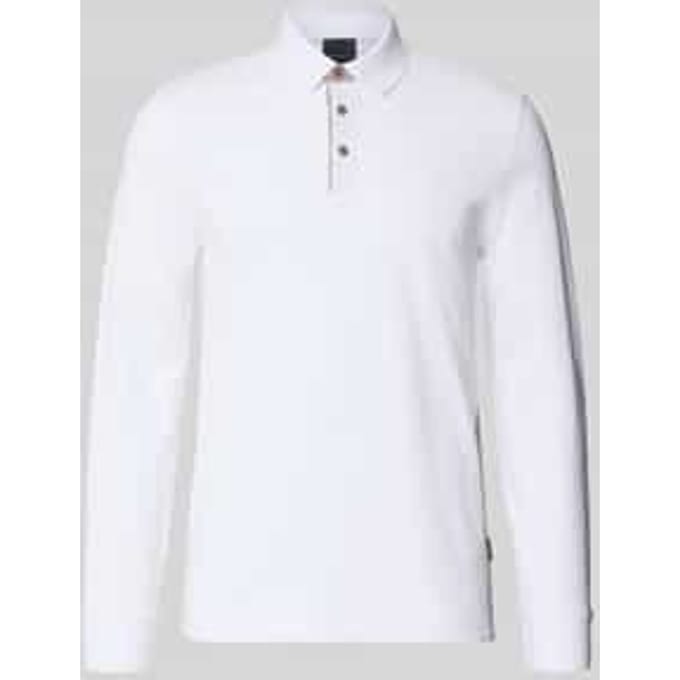 Regular fit Poloshirt met contrastkraag en Labelstitching