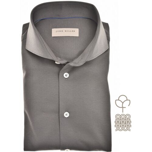 John Miller Overhemd Sophisticated Knit Shirt Donker Groen / male