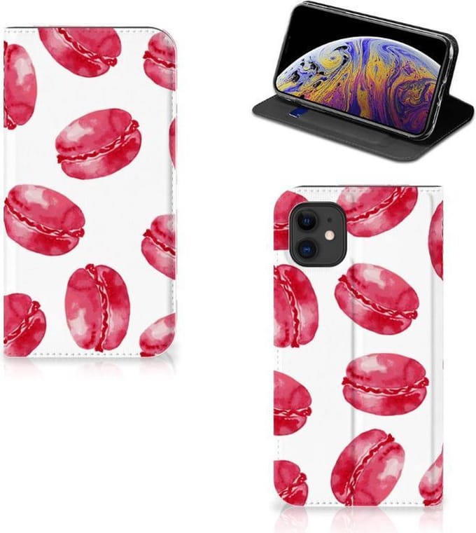 Apple iPhone 11 Flip Style Cover Pink Macarons