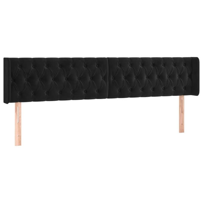 vidaXL - Hoofdbord - LED - 203x16x78/88 - cm - fluweel - zwart