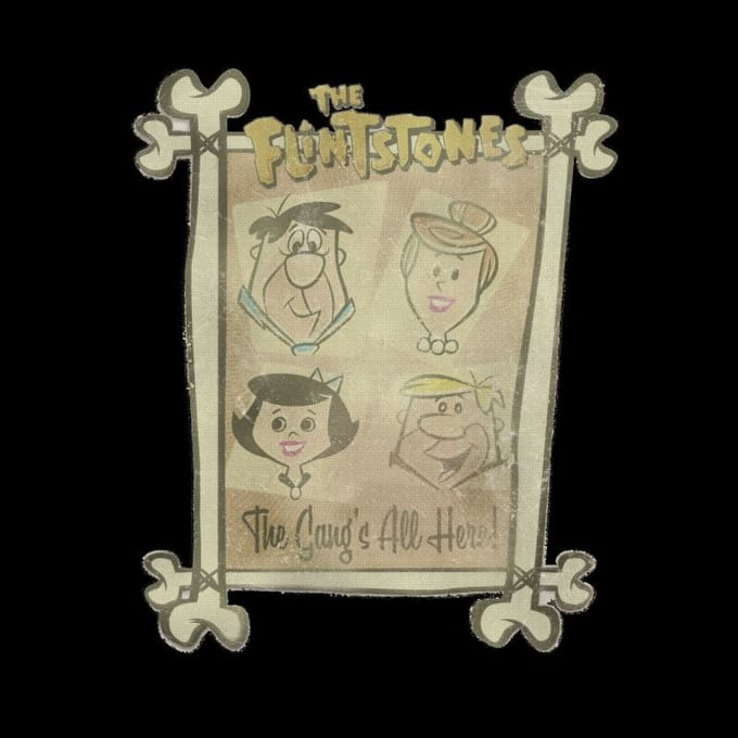 The Flintstones The Gang's All Here Men's T-Shirt - Black - M