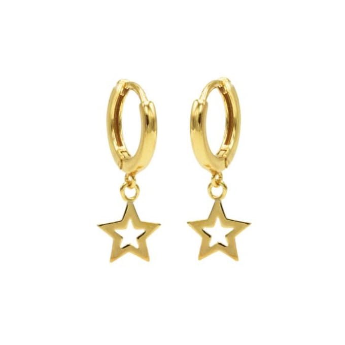 Karma hinged hoops symbool open star gold M1939HIN