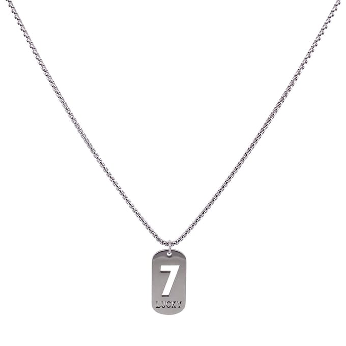IbizaMen KIDS - jongens - ketting - rvs - lucky seven - 7 - 60cm