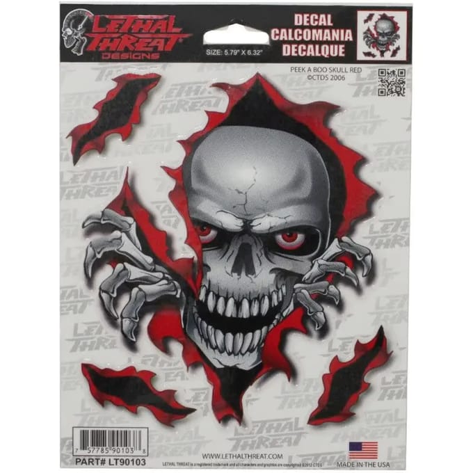 Motorfiets stickers Lethal Threat Peek A Boo Skull