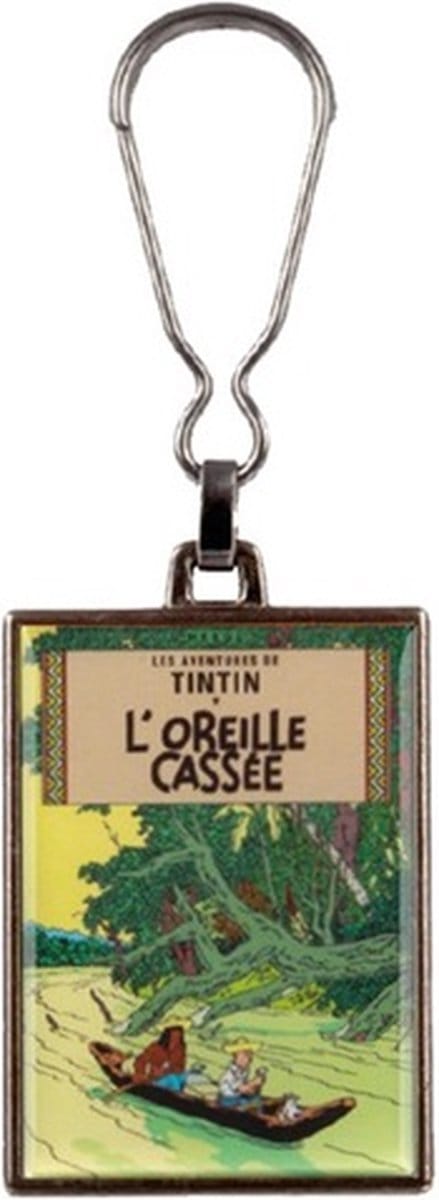 Kuifje Sleutelhanger - Het gebroken oor - Metaal - eenzijdig bedrukt -5,5 x 4 cm