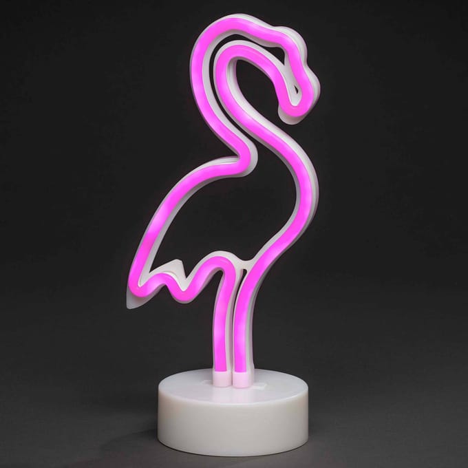 Konst Smide Roze Flamingo Licht Figuur op Batterijen met Timer 28 cm Hoog
