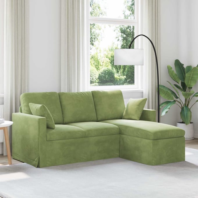 vidaXL - Bank - Lichtgroen - 178 - x - 134 - x - 80 - cm - Fluweel