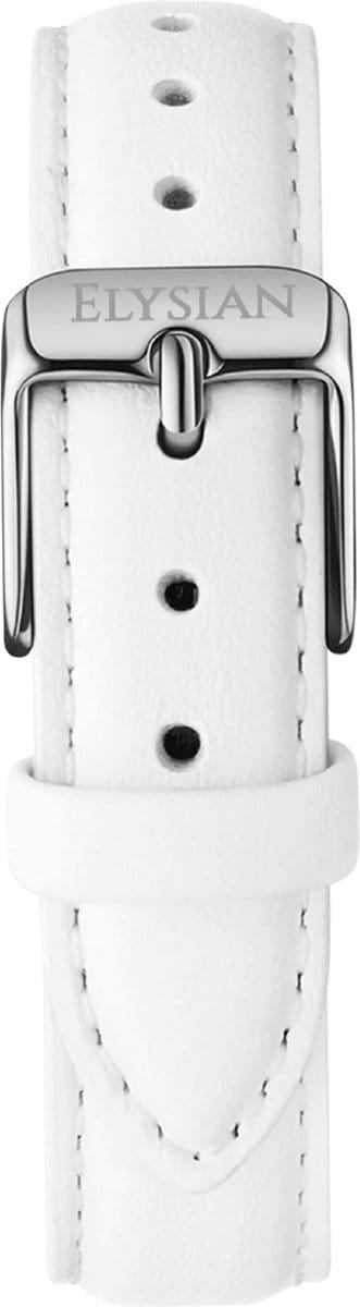 Elysian Horlogebandje - Wit Leer - Zilveren Gesp - 18mm - Quick Release - Verstelbaar