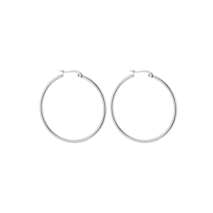 Bijoutheek Oorringen (40mm x 2mm) Silver