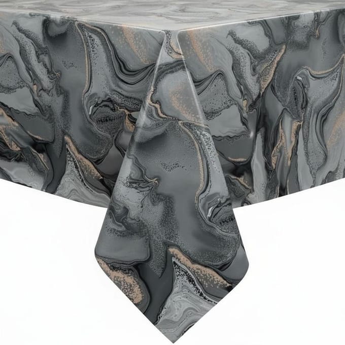 Protecttable - Tafelzeil Marmer Zwart 140x250cm - Tafelkleed Afwasbaar - Kunststof