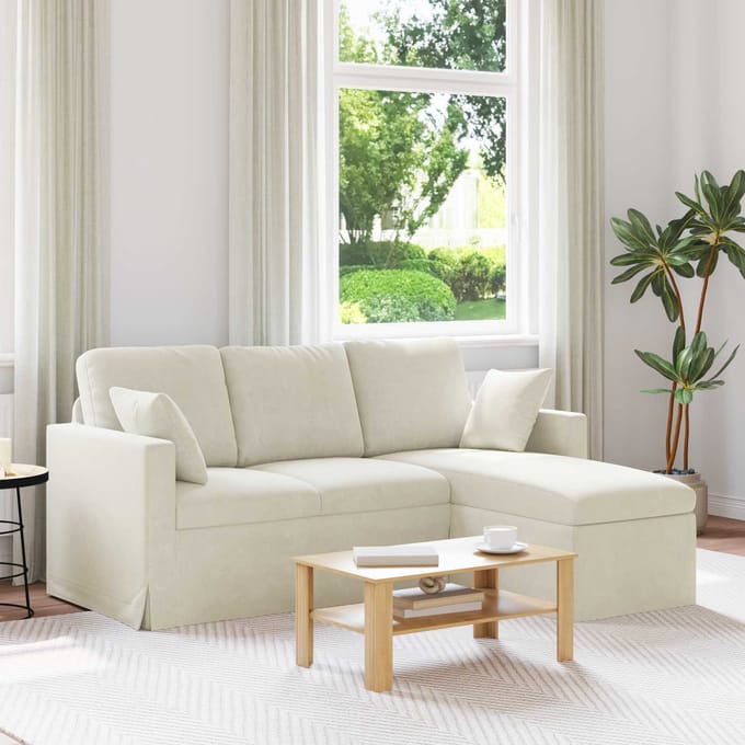 vidaXL - Bank - Crème - 178 - x - 134 - x - 80 - cm - Fluweel