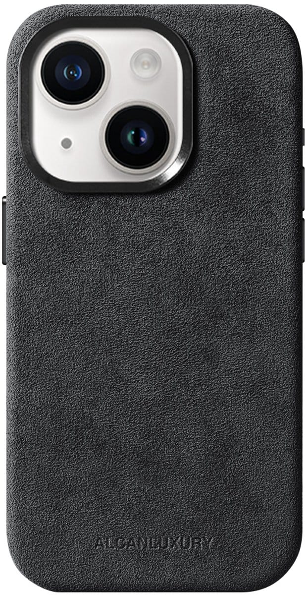 Alcanluxury Alcantara telefoonhoesje geschikt voor Apple iPhone 15 Plus - Space Grey