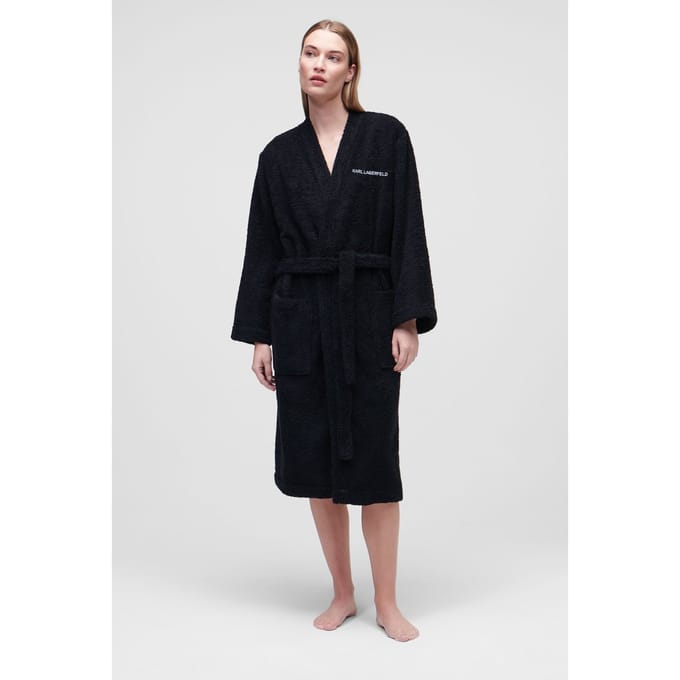 Karl Lagerfeld Ikonik 2.0 Bathrobe Black Taglia: S | Accappatoi Outlet | Donna | Nero