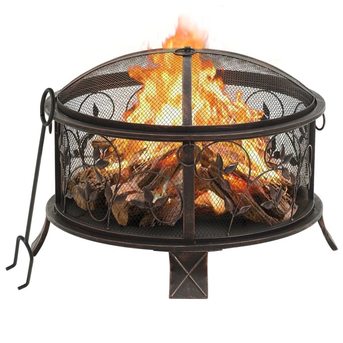 vidaXL - Vuurplaats - met - pook - XXL - 67,5 - cm - staal