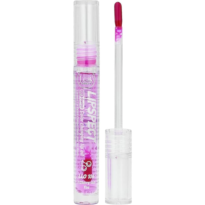J.Cat Beauty, Lipspect Lip Sensor, Kleurveranderende Lipolie, LLO106 I Kersen-Shea Olie, 3 ml (0,1 floz) white
