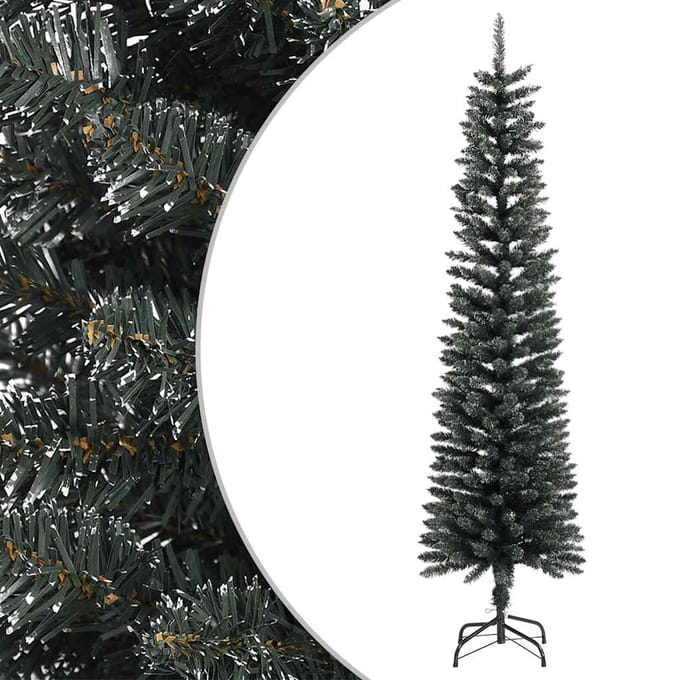 vidaXL - Kunstkerstboom - met - standaard - smal - 180 - cm - PVC - groen