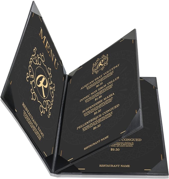 Goodline® - Menumap / Menukaart Mappen - 4x A4 - Zwart