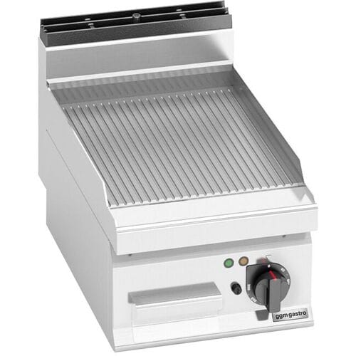GGM Gastro Elektro Bratplatte - 4,8 kW - Gerillt Zilver