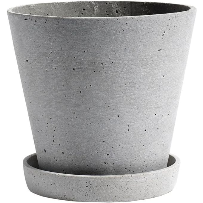 HAY - Bloempot met schotel - L - grijs - grau