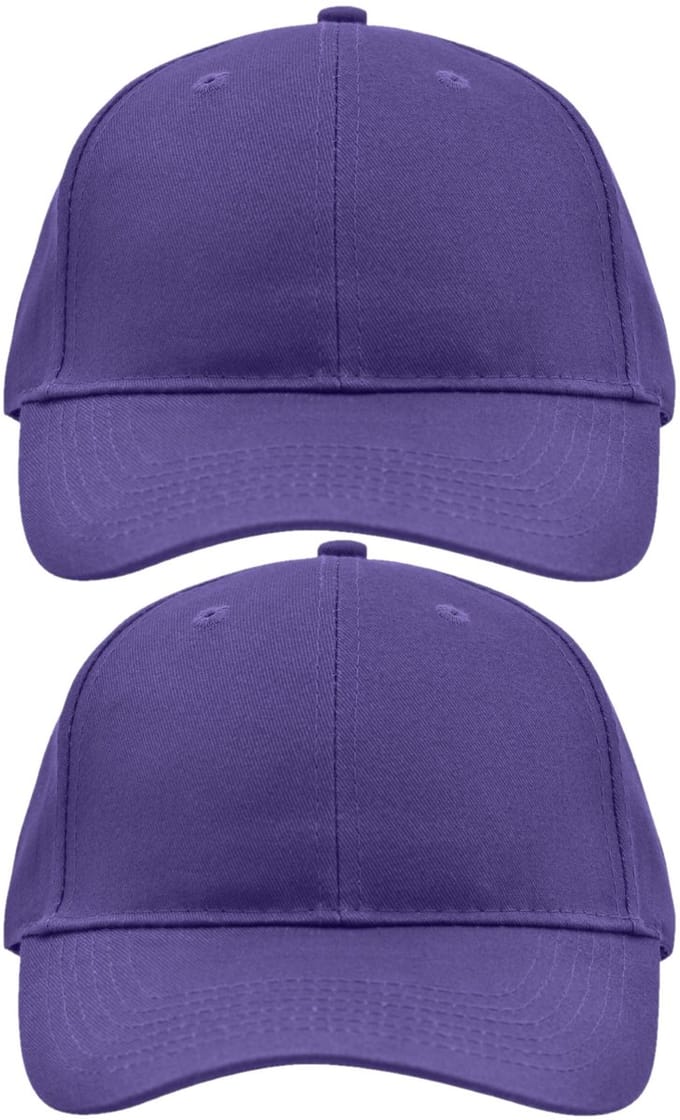 4x stuks 6-panel baseball paarse caps/petjes