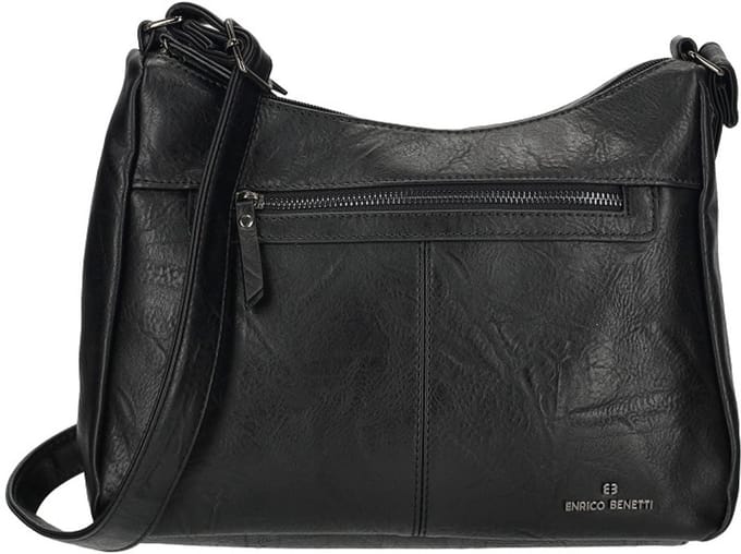 Enrico Benetti Caen Schoudertas Dames Leer Look - Zwart