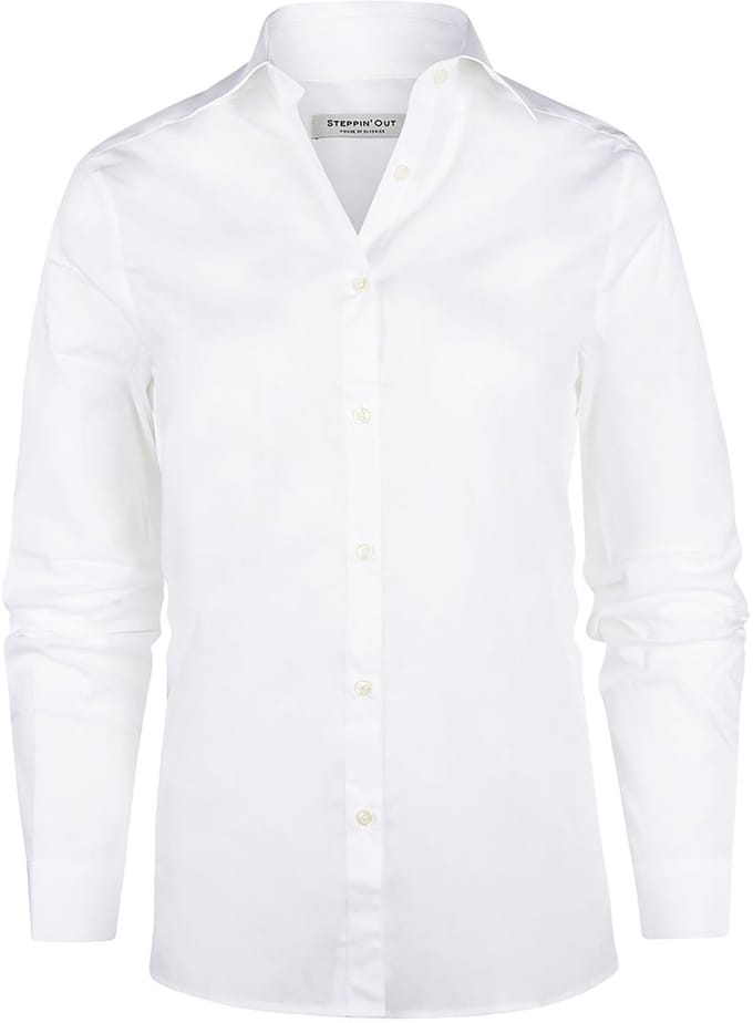 Steppin' Out Blouse Bibi Poplin Wit - Maat XS - Heren