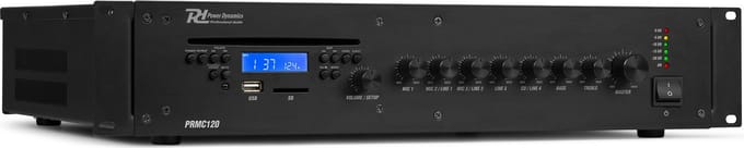 Power Dynamics PRC120 100V versterker met CD speler - Met Bluetooth en mp3 - 120W - 8 Ohm