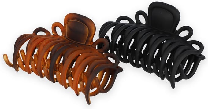 Lajetti - 2 stuks Haarklemmen Basic Haarklem Zwart en Bruin - Middel Groot - Cadeauverpakking