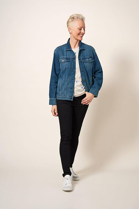 White Stuff Dayton Denim Jacket Mid Denim Größe: 10 PETITE | Jeansjacken Outlet | Damen | Blau