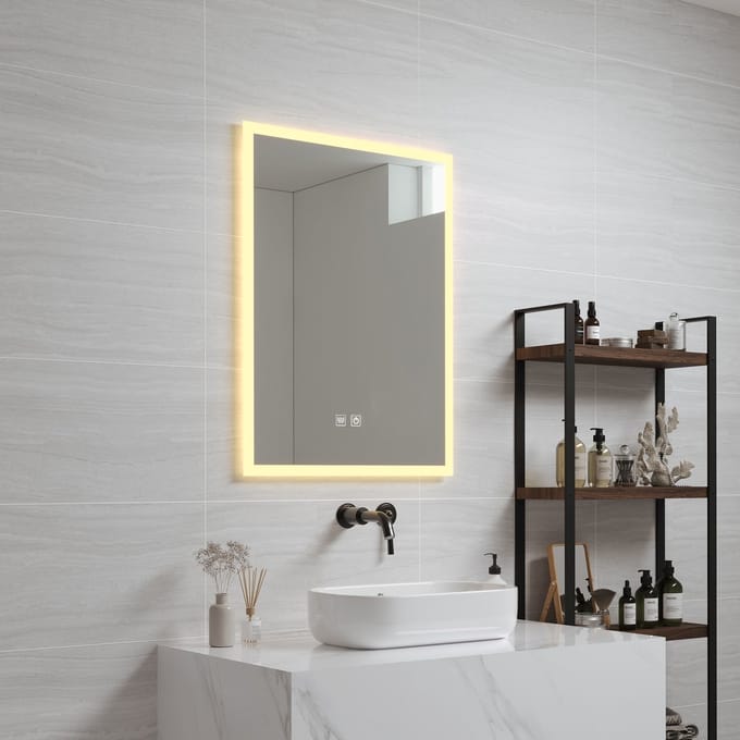 Spiegel Scafa met LED verlichting 60x45x3 cm wit