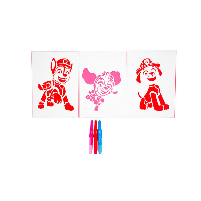 PAW Patrol spray pen set A4 envelop, 3 pennen en 3 sjablonen