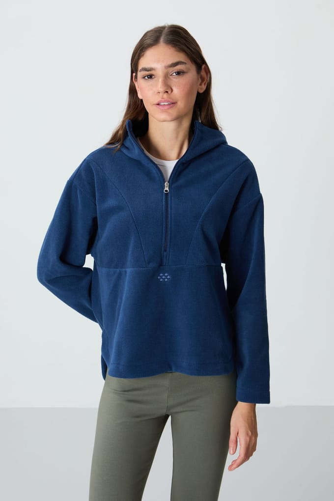 Oversized Pluche Half-zip Hoodie