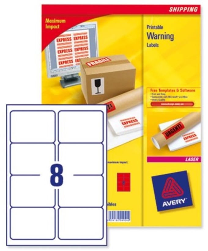 Waarschuwingsetiketten 67,7x99,1mm wit 200 stuks