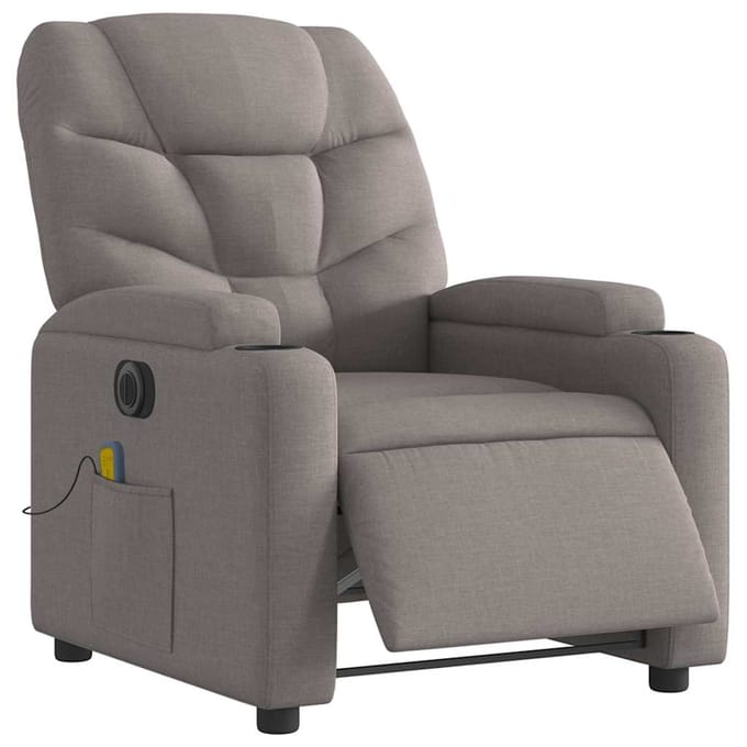 vidaXL - Massagestoel - elektrisch - verstelbaar - stof - taupe