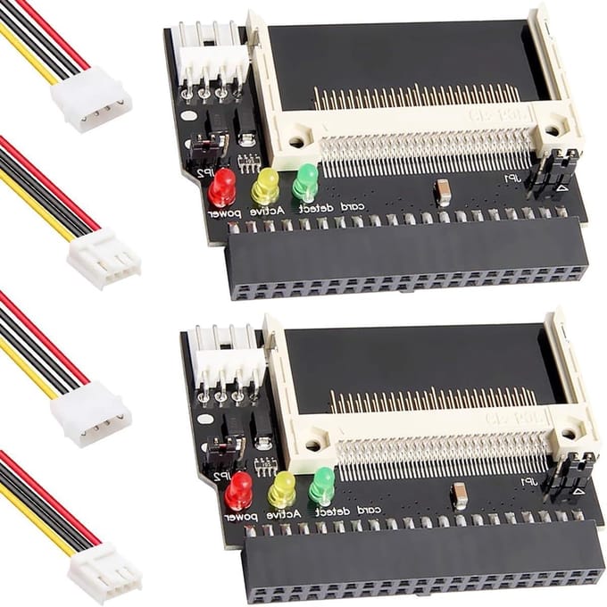 CF naar IDE Adapter - Compact Flash Converter - Opslag Uitbreiden - Schokbestendig Ontwerp - 2 Stuks - Zwart