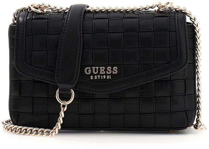 GUESS schoudertas Sandy Convertible Xbody Flap Bag Black zwart