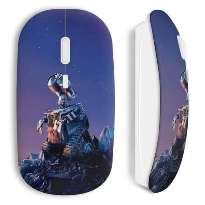 Souris sans fil - MANIACASE - Wall E - Couleur bleue - Clé USB incluse - Compatible Mac et PC