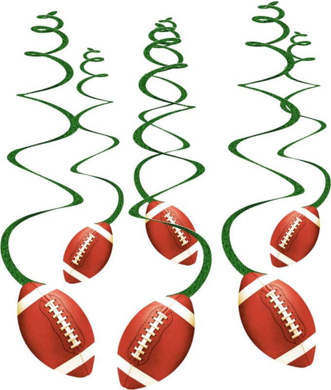 Amscan Swirlslingers Touchdown! Papier Groen/bruin 6 Stuks
