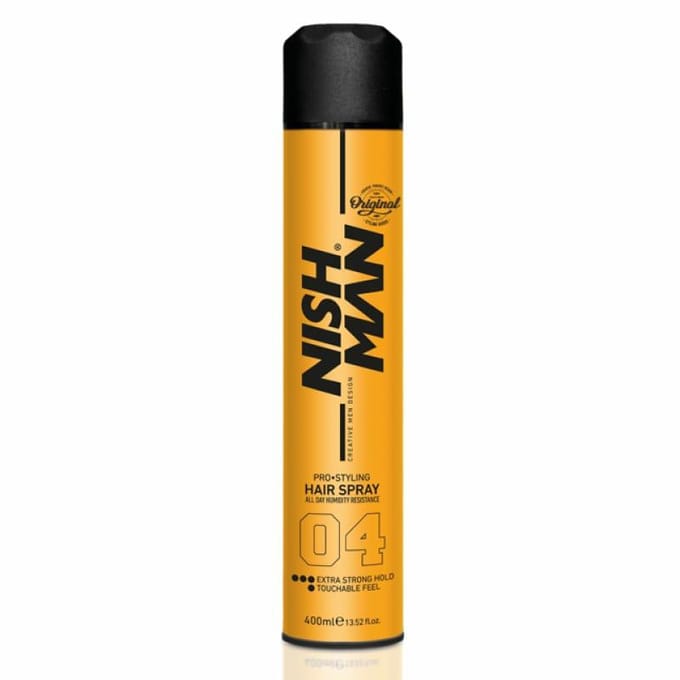 Nishman 04 Extra Strong Haarspray 400 ml - Sterke Fixatie - Haarlak voor Mannen