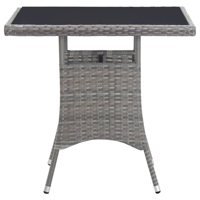 vidaXL - Tuintafel - 80x80x74 - cm - poly - rattan - grijs