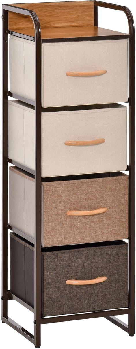 HOMCOM-Stoffen Dressoir-Polyester-31x29x99cm-Multicolor
