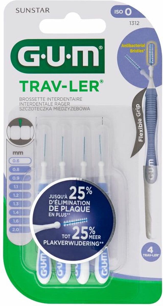 3x GUM Trav-Ler Ragers Lila 0.6mm blister à 4 stuks