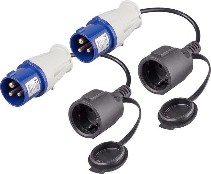 2x PD® Verloopstekker - CEE Verloop Contra - IP44 230V~50Hz 3500W - Betrouwbare en Duurzame Stroomaansluiting