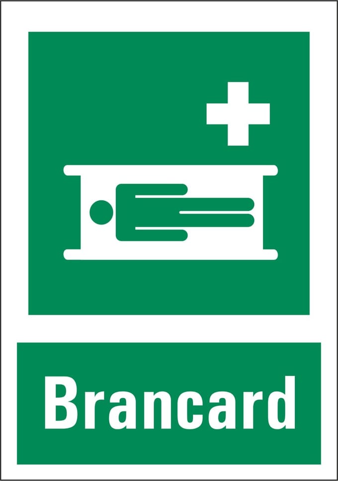 Brancard sticker met tekst 210 x 297 mm