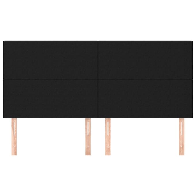 vidaXL - Hoofdbord - zwart - 180x5x118/128 - cm - stof