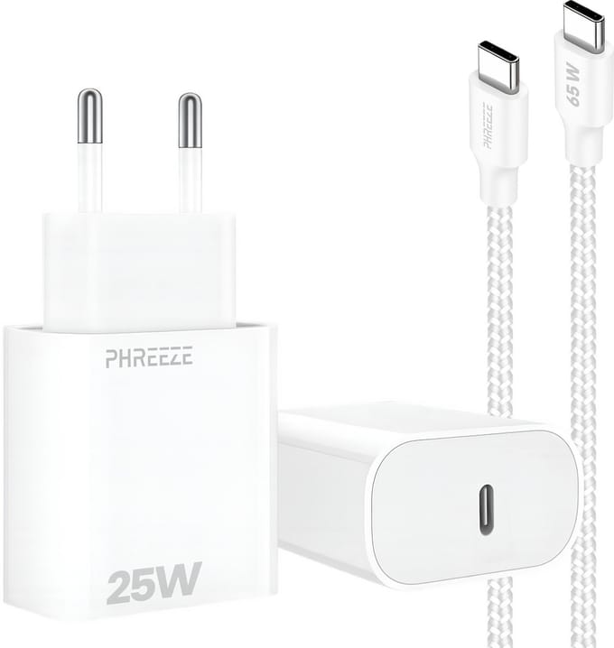 Usb C adapter 25w met usb C naar usb C kabel - Snellader - Super fast charger