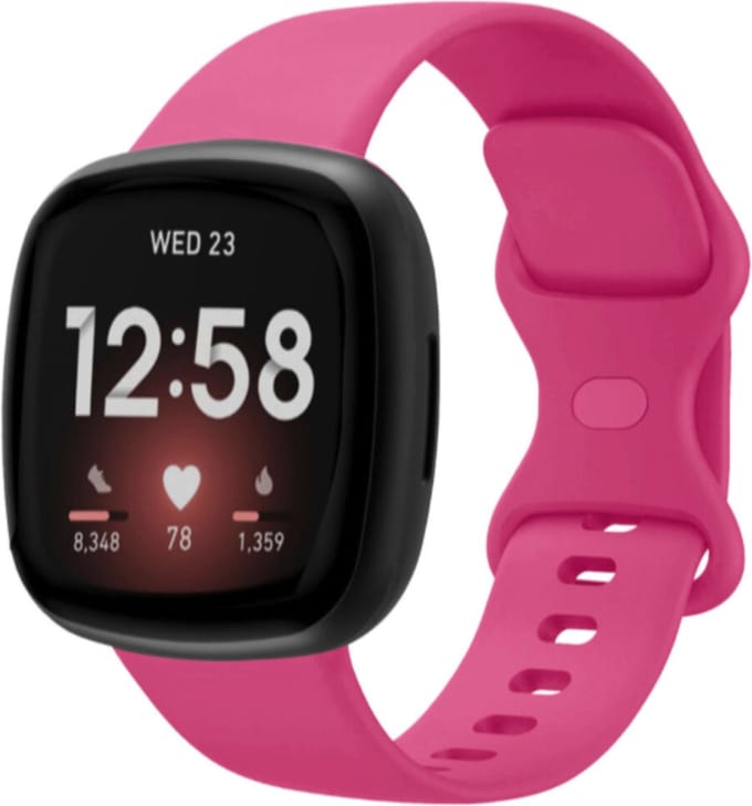 MY PROTECT - Siliconen Bandje - Geschikt Voor Fitbit Versa 3 / Fitbit Versa 4 / Fitbit Sense / Fitbit Sense 2 - Maat S - Roze